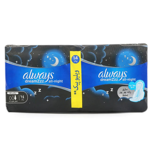 Always DreamZzz All-Night Maxi Thick Extra Long-Night 14 Pads