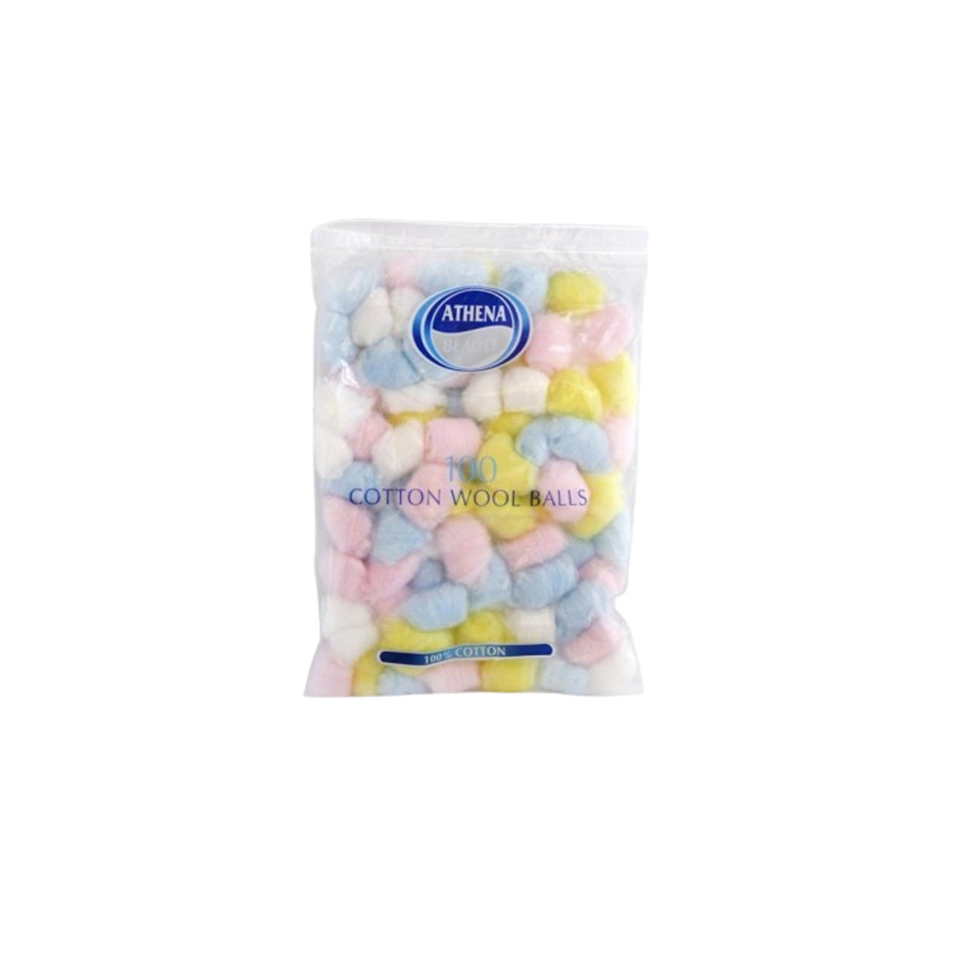 Athena Cotton Wool Balls Multicolor 100 piece