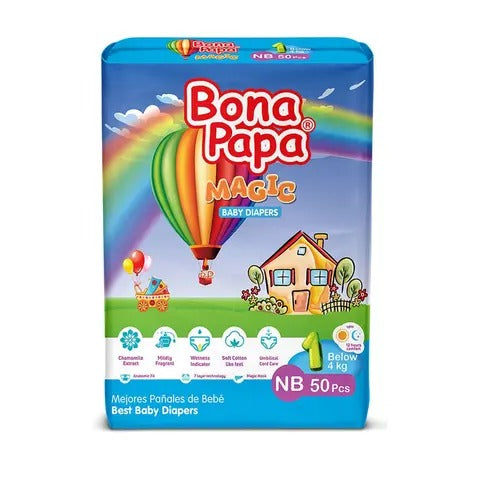 Bona Papa Magic Baby Diapers NB 50 Pcs