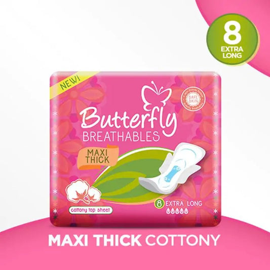 Butterfly Breathables Cottony Soft Maxi Thich 8 Extra Long Pads
