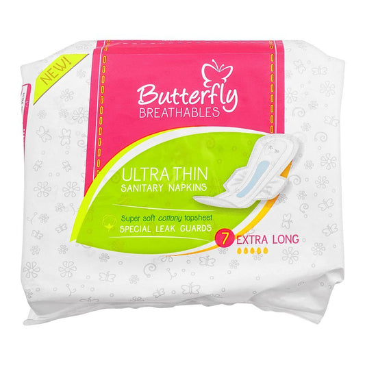 Butterfly Breathables Ultra Thin Sanitary Napkins 7 Extra Long