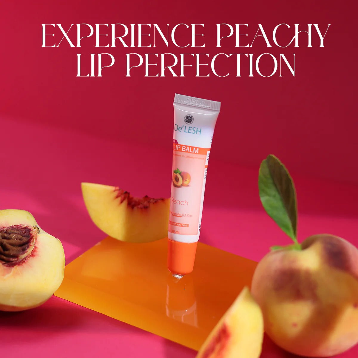 DeLesh Lip Balm Peach with Natural Oil's 10 ml