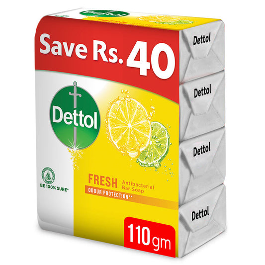 Dettol Fresh Odur Protection Soap Pack of 4X110 gm