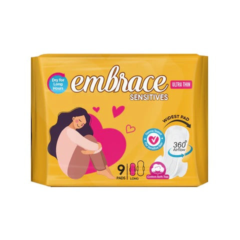 Embrace Maxi Sensitives 9 Long Pads