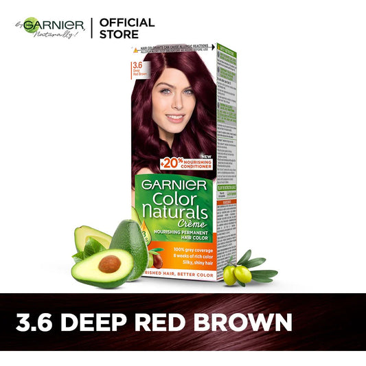 Garnier Color Naturals Permanent Hair Color 3.6 Deep Red Brown