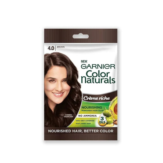 Garnier Color Naturals Permanent Hair Color 4.0 Brown Sachet