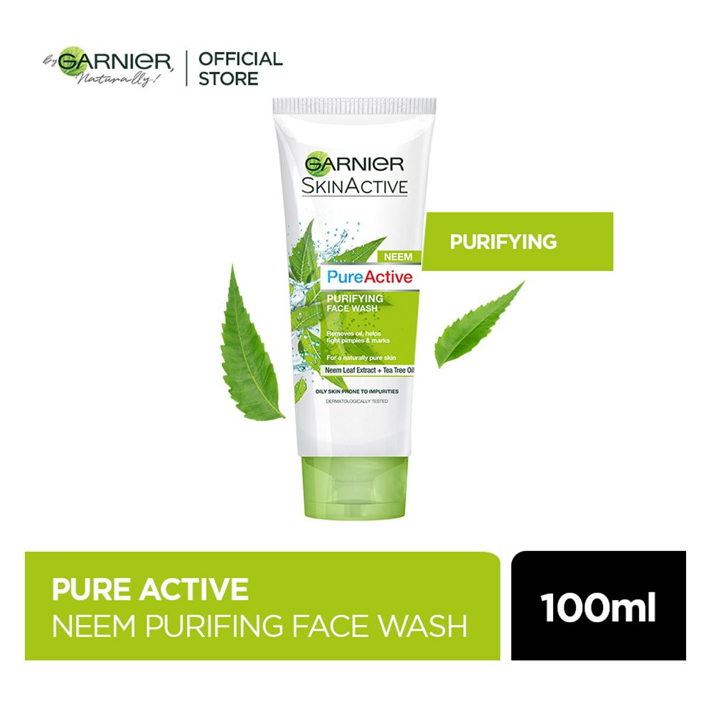 Garnier Pure Active Neem Purifying Face Wash, For Normal to Oily Skin 100 ml