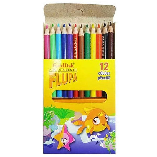 Goldfish Flupa 12 Colour Pencils Half Card Pack