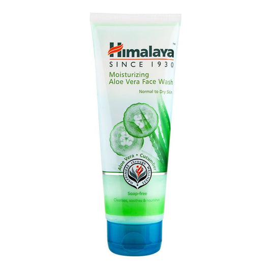 Himalaya Moisturizing Aloe Vera Face Wash Soap Free Normal To Dry Skin 100 ml