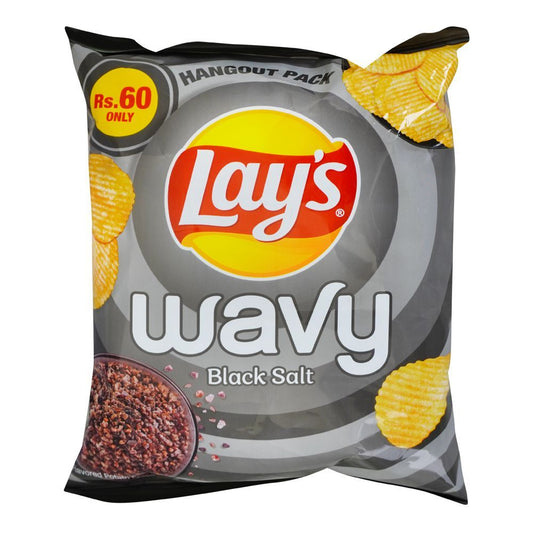 Lays Wavy Black Salt Potato Chips 43 gm