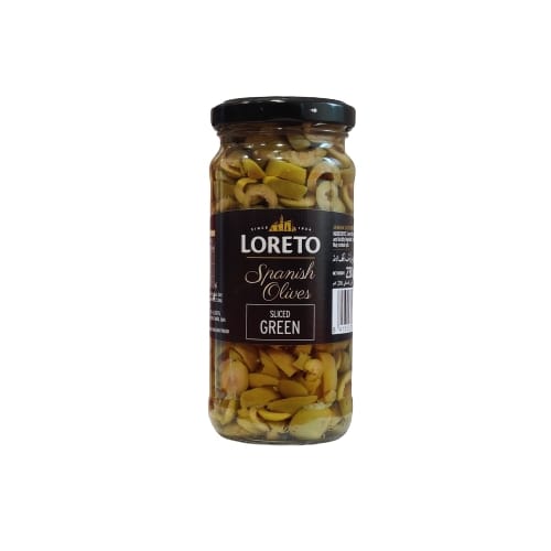Loreto Spanish Olives Sliced Green 230 gm