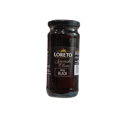 Loreto Spanish Pitted Black Olives 235 gm