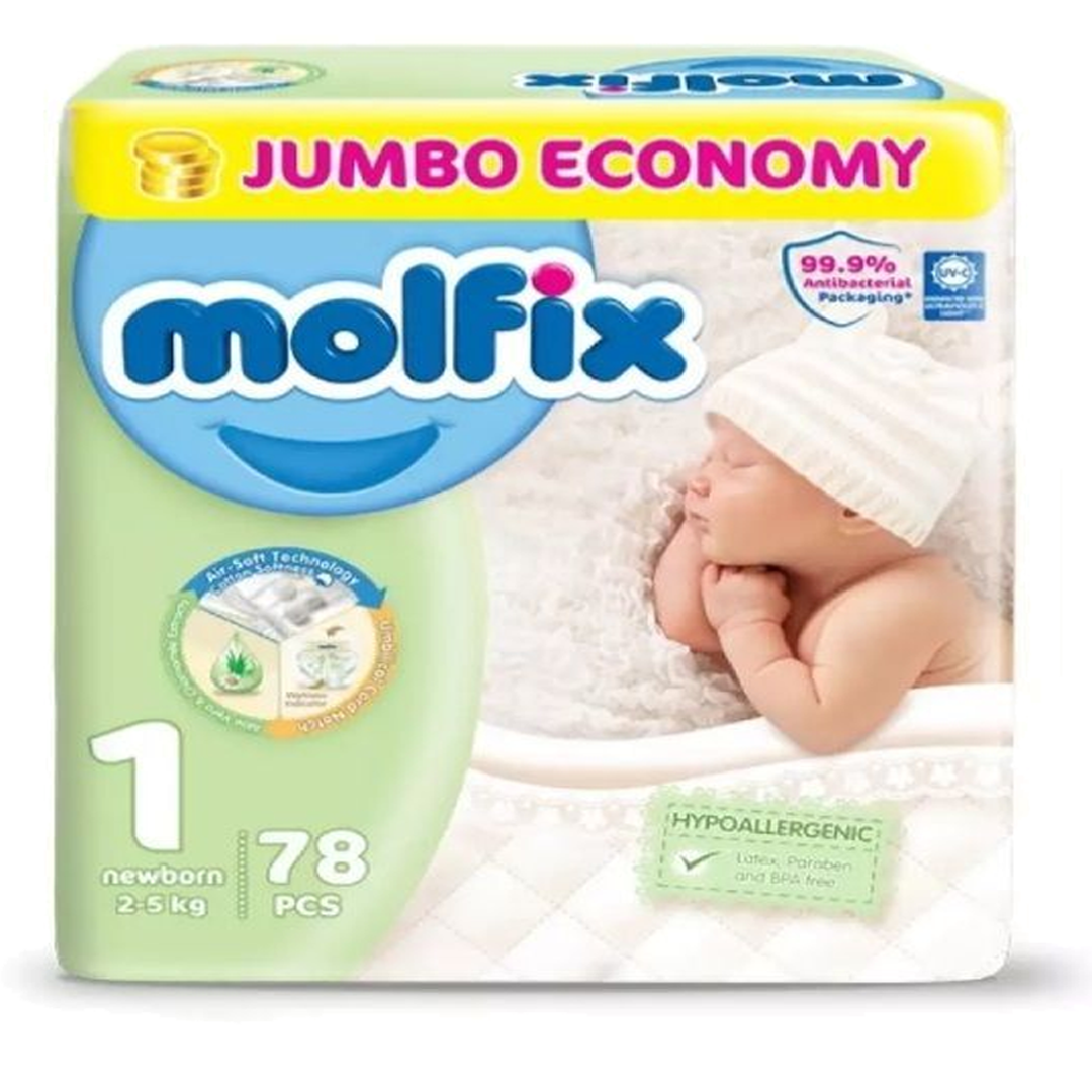 Molfix 1 New Born 2 to 5 kg – 78pcs