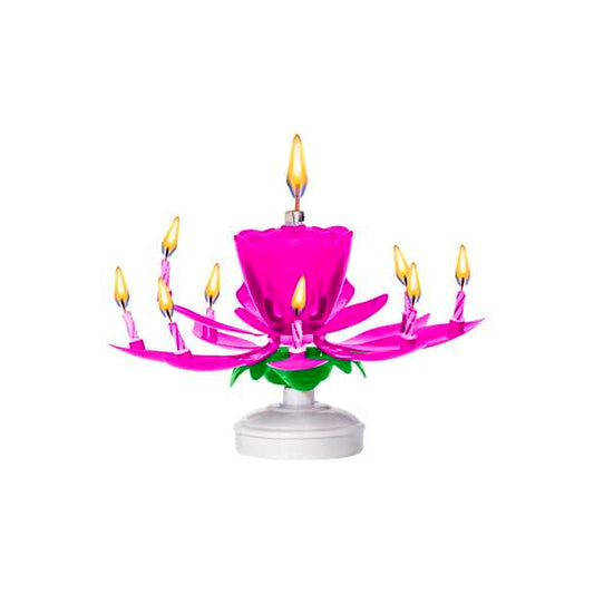 Musical Flower Rotating Birthday Candle Small