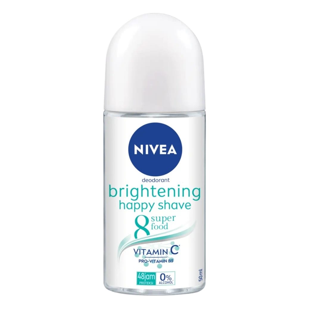 Nivea Brightening Happy Shave 8 Super Food Vitamin C Pro-Vitamin B5 48Jam Deodorant 25 ml