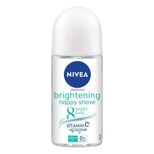 Nivea Brightening Happy Shave 8 Super Food Vitamin C Pro-Vitamin B5 48Jam Deodorant 25 ml