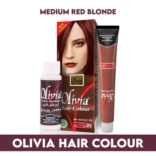 Olivia Hair Colour Non Metallic Dye 21 Medium Red Blond