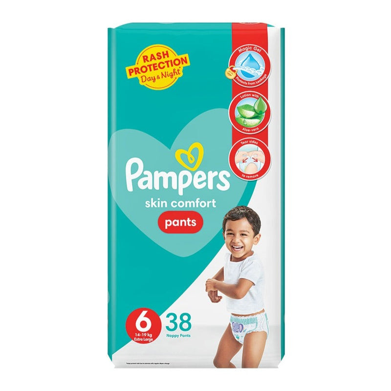 Pampers 6 Extra Large Nappy Pants 14 to 19 kg – 38 Pcs