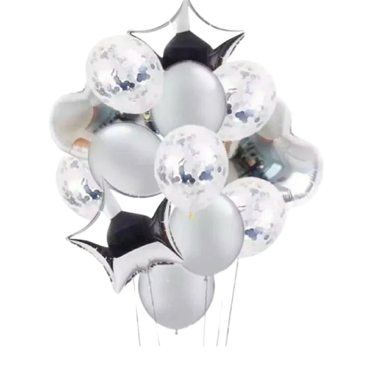 Party Balloons Silver  14 Pcs