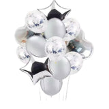 Party Balloons Silver  14 Pcs