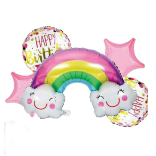 Rain Bow Foil Balloons ( 6 Pcs )