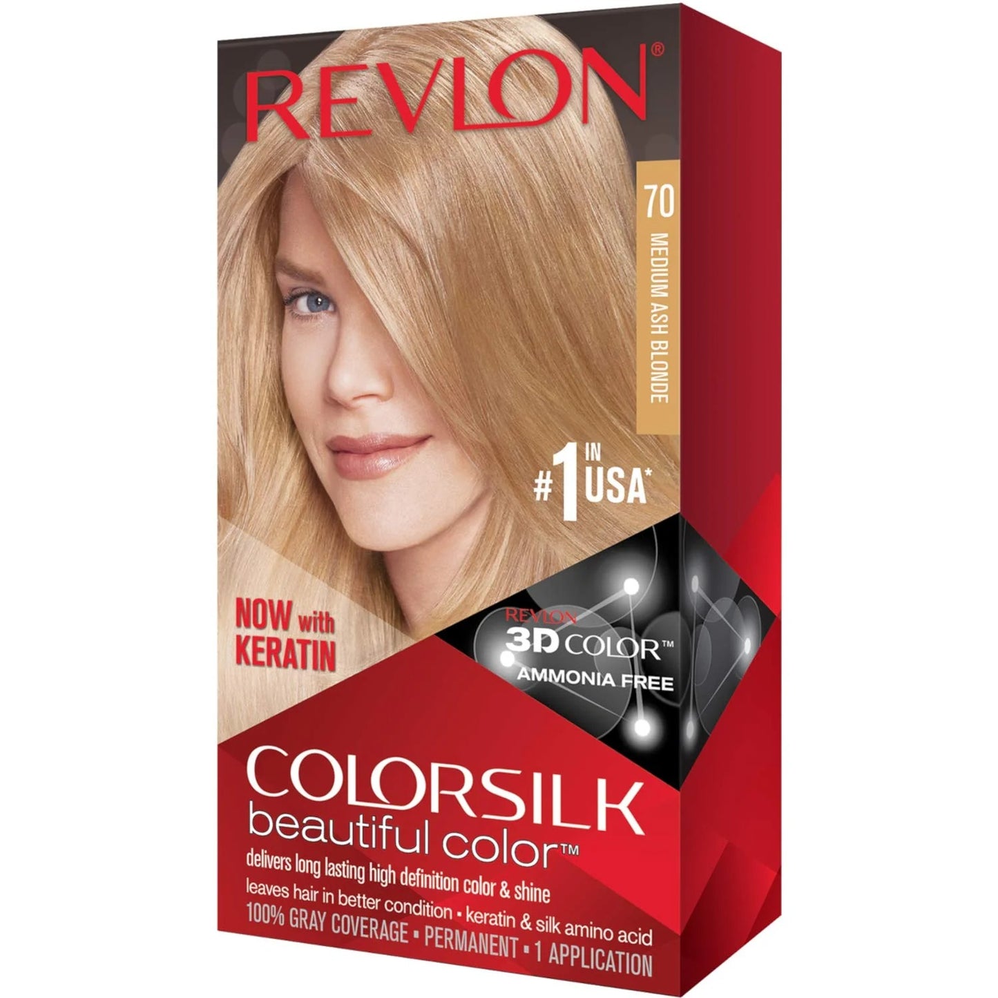 Revlon Color Silk 70 Medium Ash Blonde (Imported)
