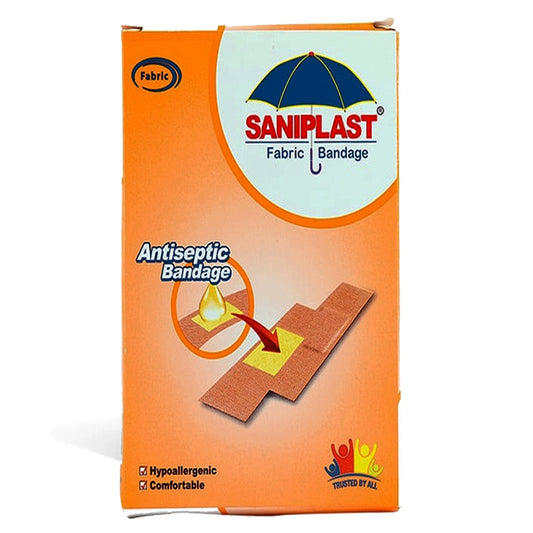 Saniplast First Aid Antiseptic Bandage Fabric Bandage 100 Strips