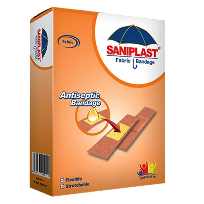 Saniplast First Aid Antiseptic Bandage Fabric Bandage 20 Pack