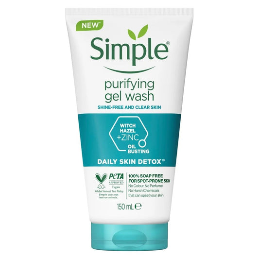 Simple Purifying Gel Wash Shine-free And Clear Skin 150ml