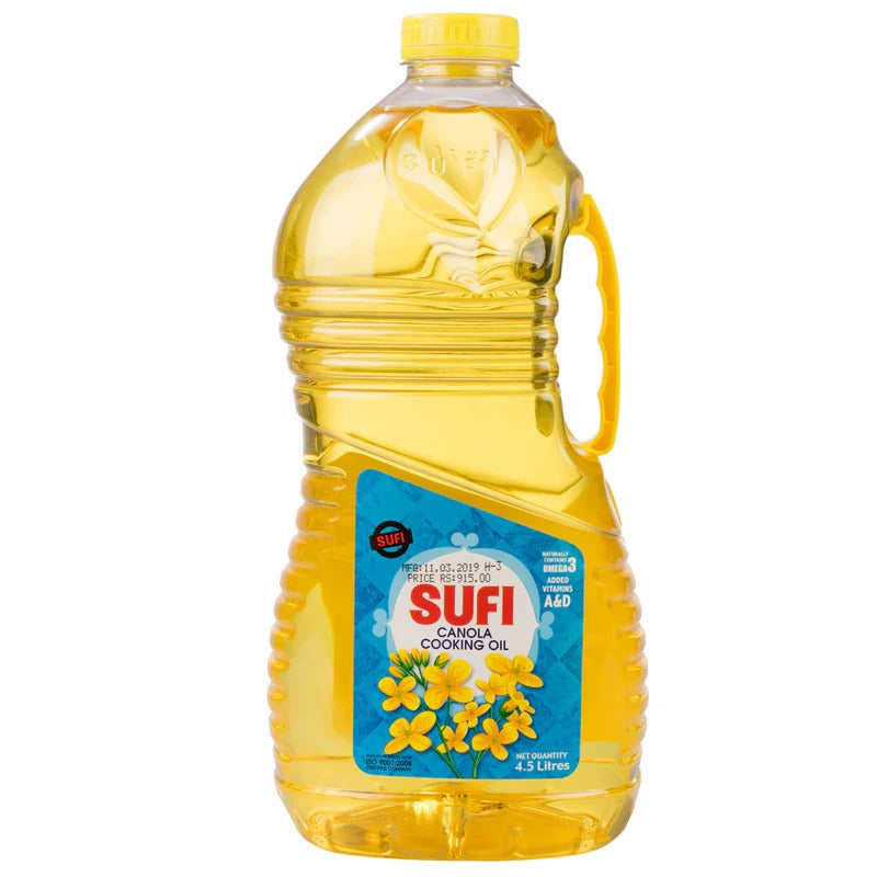 Sufi Canola Cooking Oil 4.5 Ltr Bottle