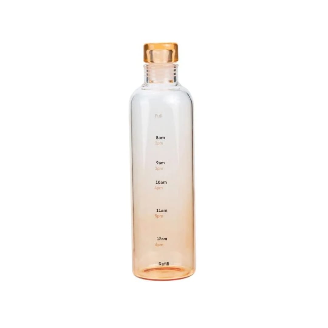 Transparent Glass Water Bottle 500 ml (Orange)