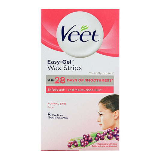 Veet Easy-Gel Face 8 Wax Strips Normal Skin
