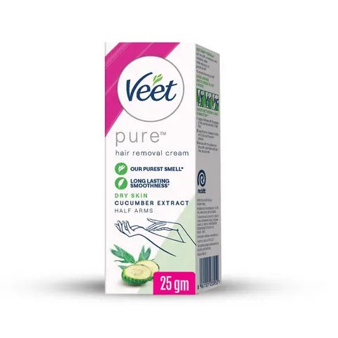 Veet Pure Hair Removal Cream Cucumber Extract Dry Skin 25 gm