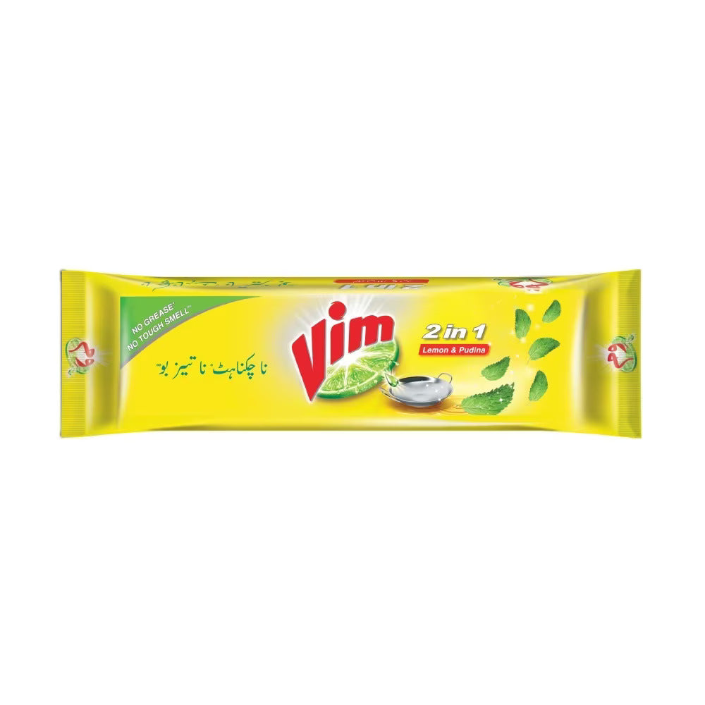 Vim Dish Wash Long Bar, Lemon & Pudina 230 gm