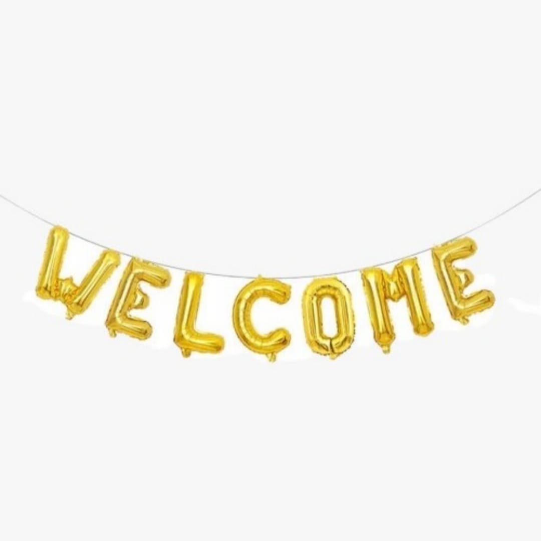 Welcome Foil Balloon Golden (16 Inch)