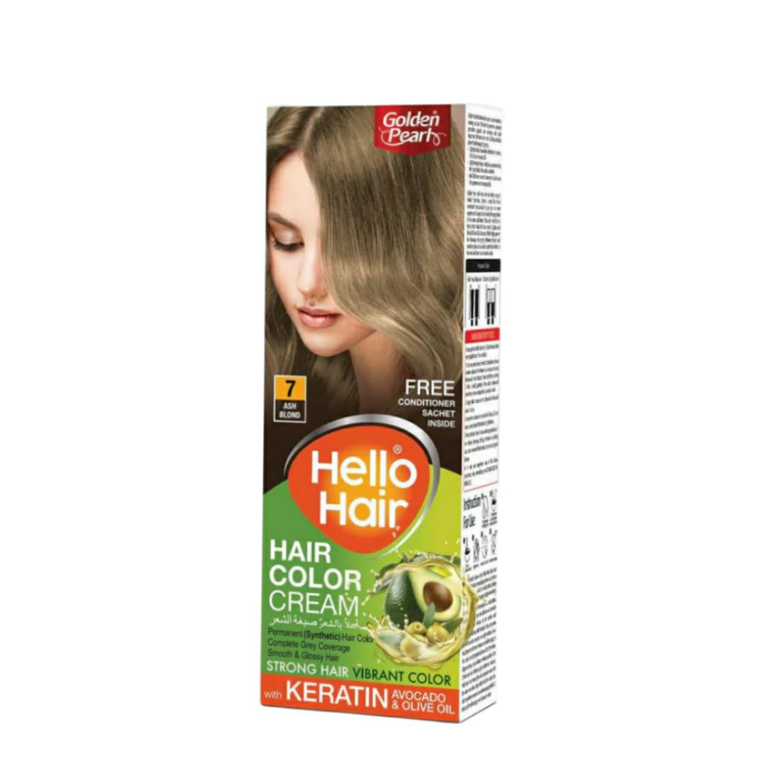 Golden Pearl Hello Hair Color Cream 7 Ash Blond