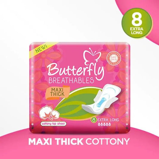 Butterfly Breathables Cottony Soft Maxi Thich 8 Extra Long Pads - Lahore Basket