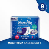 Butterfly Fabric Soft Breathables Maxi Thick 9 Long Pads - Lahore Basket