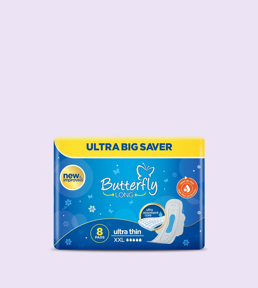 Butterfly Sanitary Napkins Ultra Thin 8 XXL Pads - Lahore Basket