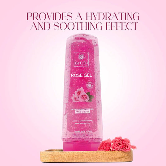 De'lesh Rose Gel Multi - Use Smoothing Gel Face & Body 200 ml - Lahore Basket