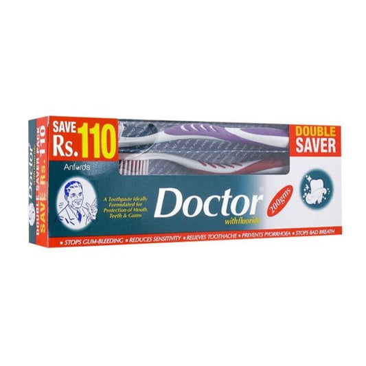 Doctor Fluoride Tooth Paste 180 gm Double Saver - Lahore Basket