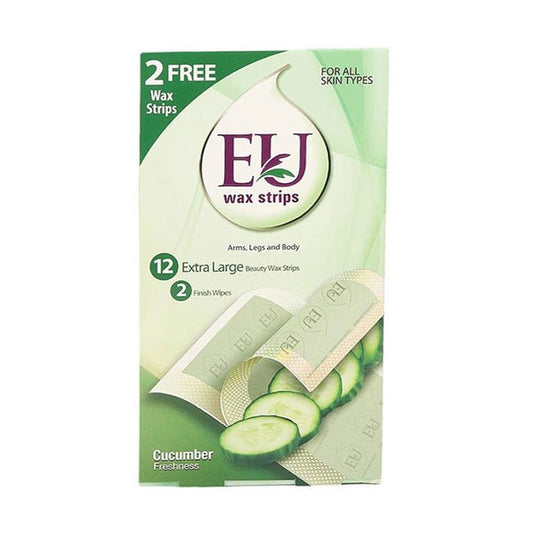 EU Cucumber Wax Strips, Arms, Legs And Body, For All Skin Types, 12+2 Pack - Lahore Basket