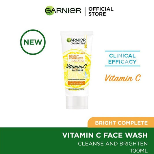 Garnier Bright Complete Vitamin C Face Wash With Lemon Extracts, Fights Dullness 100 ml - Lahore Basket