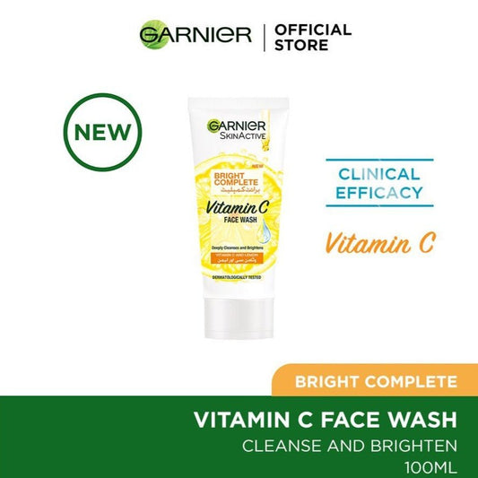 Garnier Bright Complete Vitamin C Face Wash - With Lemon Extracts, Fights Dullness 50 ml - Lahore Basket