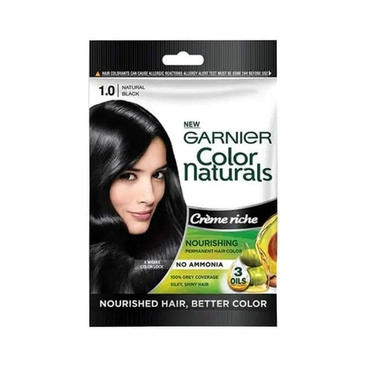 Garnier Color Naturals Permanent Hair Color 1.0 Natural Black Sachet - Lahore Basket