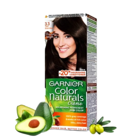 Garnier Color Naturals Permanent Hair Color 3.3 Toffee Brown Black - Lahore Basket