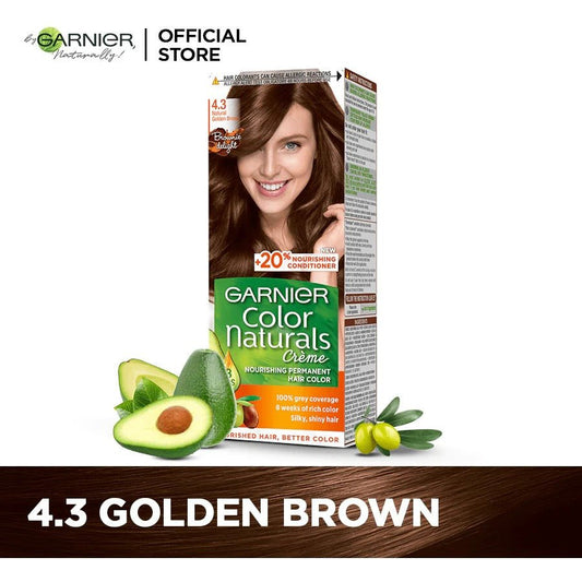 Garnier Color Naturals Permanent Hair Color 4.3 Natural Golden Brown - Lahore Basket