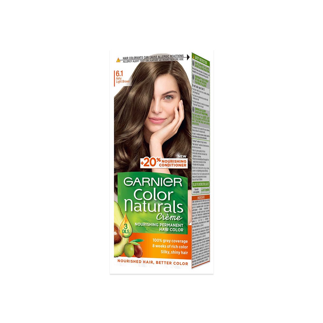 Garnier Color Naturals Permanent Hair Color 6.1 Ashy Light Brown - Lahore Basket