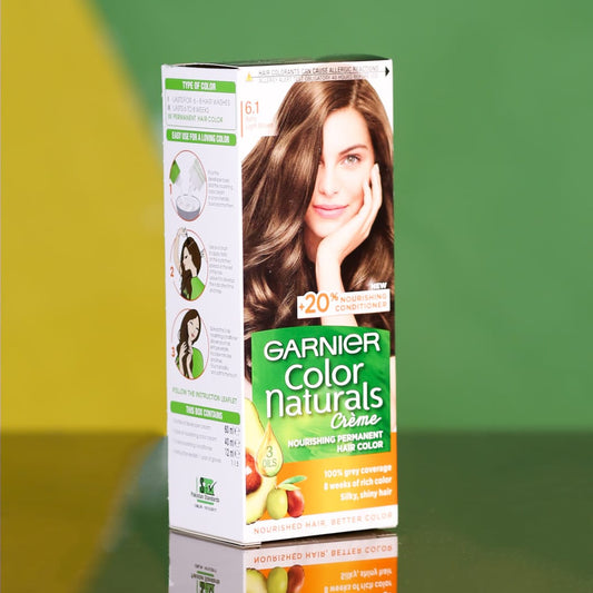 Garnier Color Naturals Permanent Hair Color 6.1 Ashy Light Brown - Lahore Basket