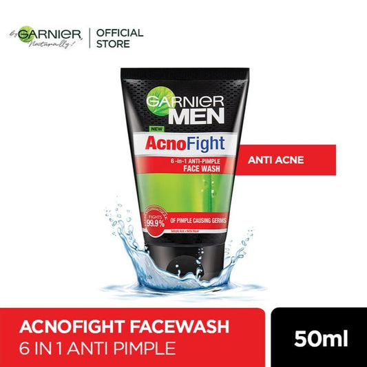 Garnier Men Acno Fight Anti - Pimple Face Wash 50 gm - Lahore Basket